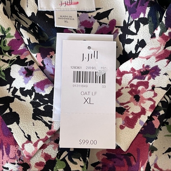 𝅺J. Jill Women’s Floral Print Button Up Shirt Blouse Size XL Lightweight - Picture 8 of 9